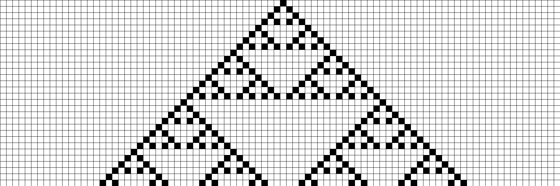 Figure 7.21: Rule 90 visualized as a stack of generations